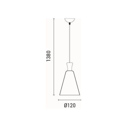 Candeeiro suspenso 1xE27/15W/230V amarelo diâmetro 20 cm