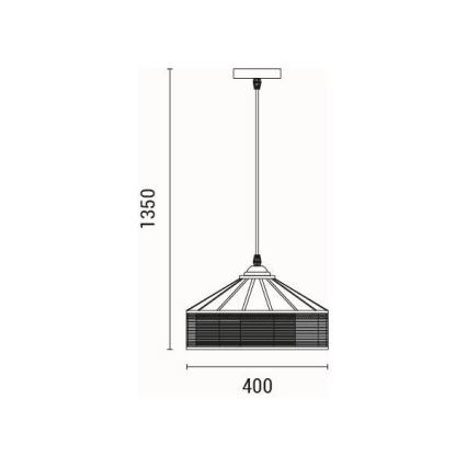 Candeeiro suspenso 1xE27/15W/230V bege