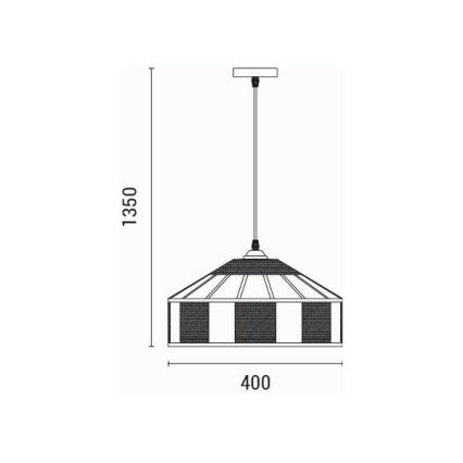 Candeeiro suspenso 1xE27/15W/230V bege