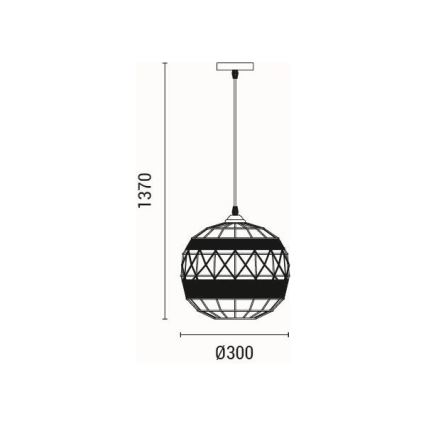 Candeeiro suspenso 1xE27/15W/230V bege
