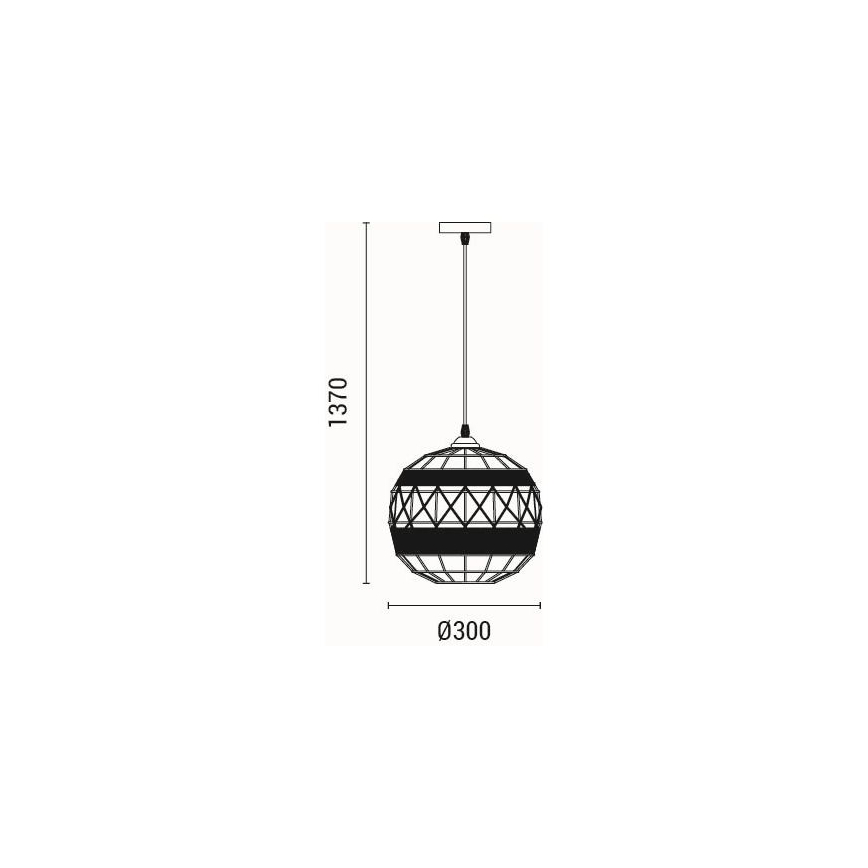 Candeeiro suspenso 1xE27/15W/230V bege
