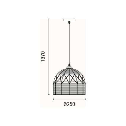 Candeeiro suspenso 1xE27/15W/230V bege