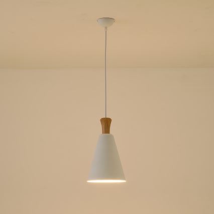 Candeeiro suspenso 1xE27/15W/230V branco diâmetro 20 cm