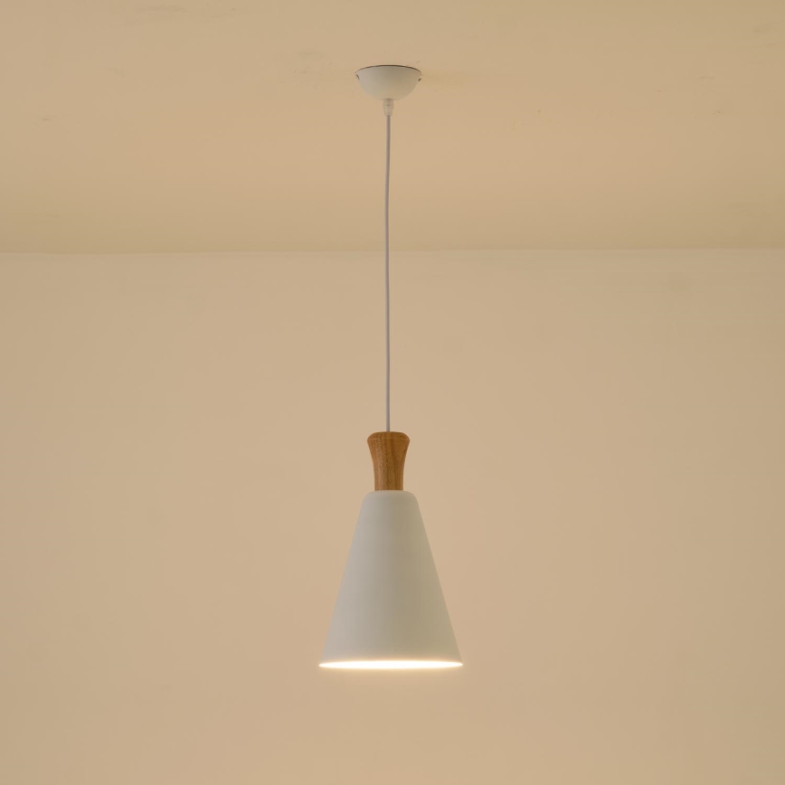 Candeeiro suspenso 1xE27/15W/230V branco diâmetro 20 cm