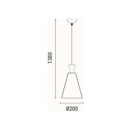 Candeeiro suspenso 1xE27/15W/230V branco diâmetro 20 cm