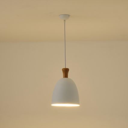 Candeeiro suspenso 1xE27/15W/230V branco diâmetro 23 cm