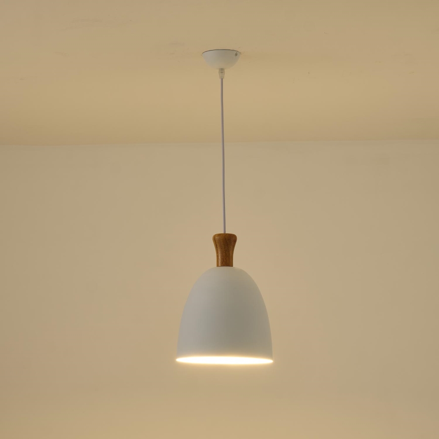 Candeeiro suspenso 1xE27/15W/230V branco diâmetro 23 cm