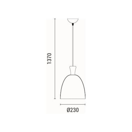 Candeeiro suspenso 1xE27/15W/230V branco diâmetro 23 cm
