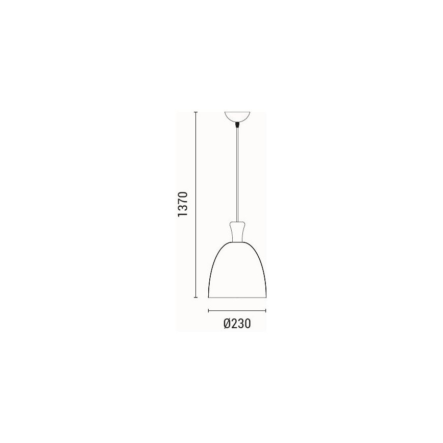 Candeeiro suspenso 1xE27/15W/230V branco diâmetro 23 cm