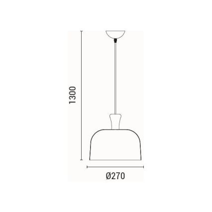 Candeeiro suspenso 1xE27/15W/230V branco diâmetro 27 cm