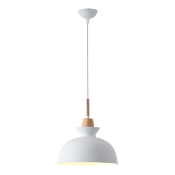 Candeeiro suspenso 1xE27/15W/230V branco diâmetro 28 cm