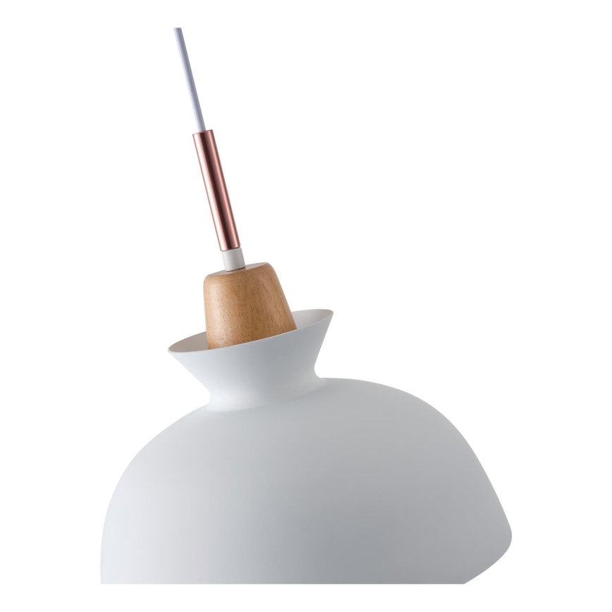 Candeeiro suspenso 1xE27/15W/230V branco diâmetro 28 cm