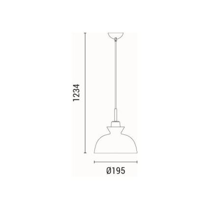 Candeeiro suspenso 1xE27/15W/230V branco diâmetro 28 cm