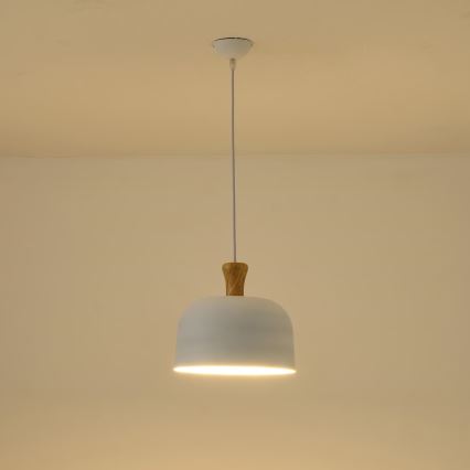 Candeeiro suspenso 1xE27/15W/230V branco
