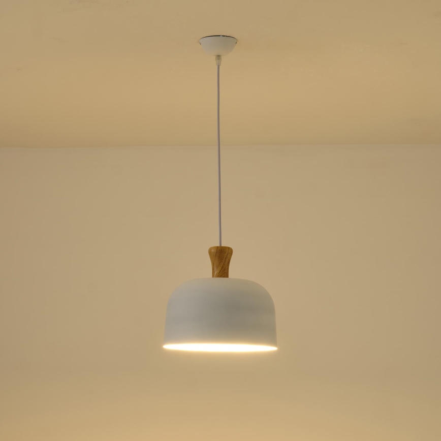 Candeeiro suspenso 1xE27/15W/230V branco