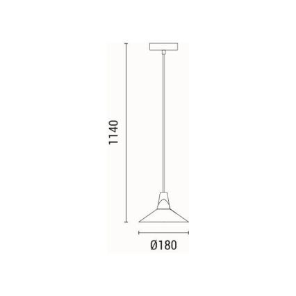 Candeeiro suspenso 1xE27/15W/230V branco
