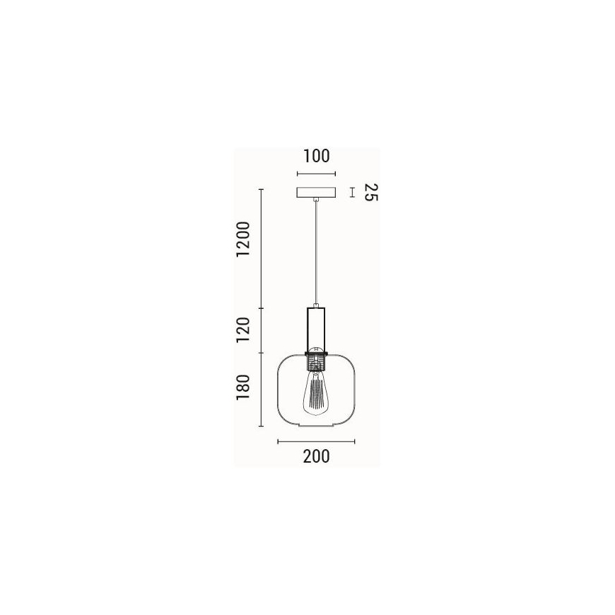Candeeiro suspenso 1xE27/15W/230V castanho diâmetro 20 cm