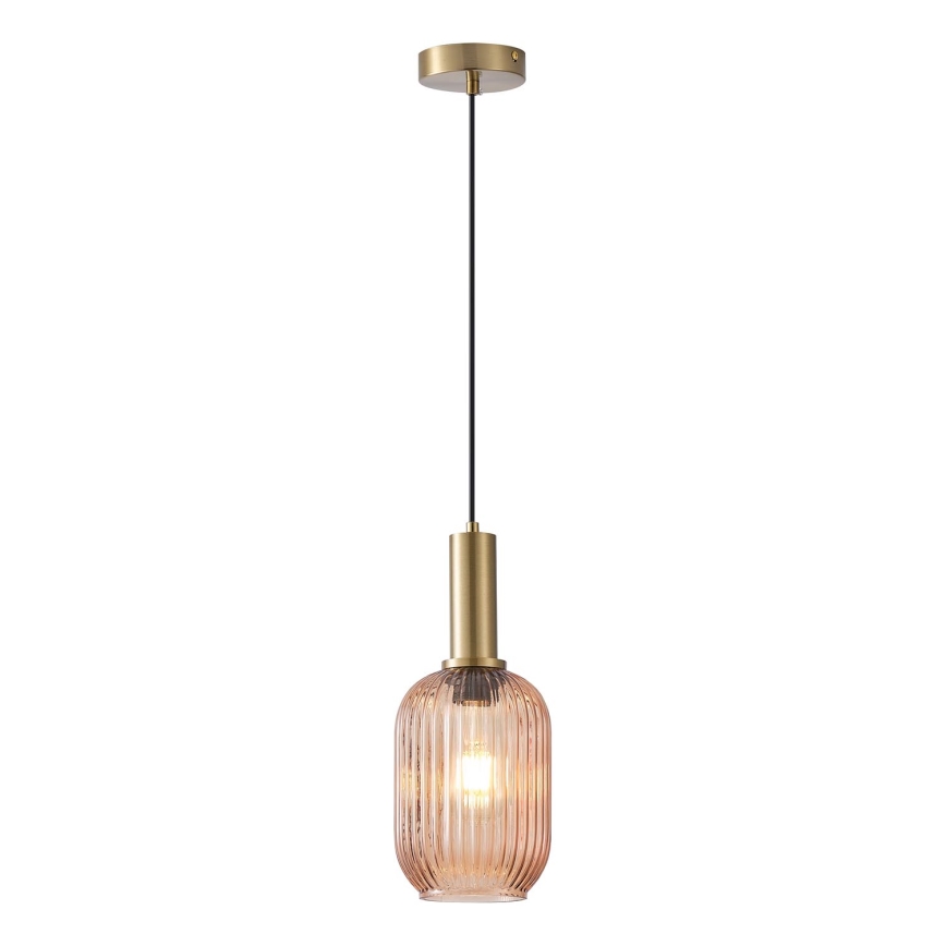 Candeeiro suspenso 1xE27/15W/230V castanho pr. 13 cm