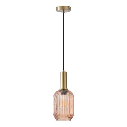 Candeeiro suspenso 1xE27/15W/230V castanho pr. 13 cm