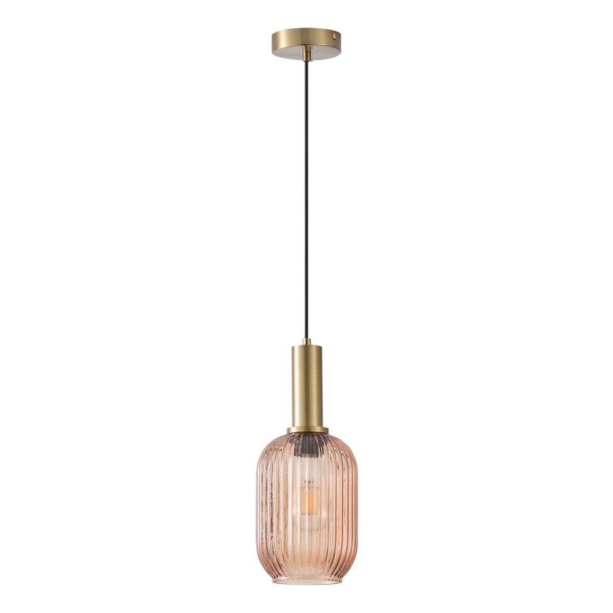 Candeeiro suspenso 1xE27/15W/230V castanho pr. 13 cm