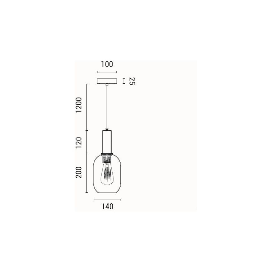 Candeeiro suspenso 1xE27/15W/230V castanho pr. 13 cm