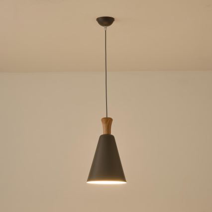 Candeeiro suspenso 1xE27/15W/230V cinzento diâmetro 20 cm