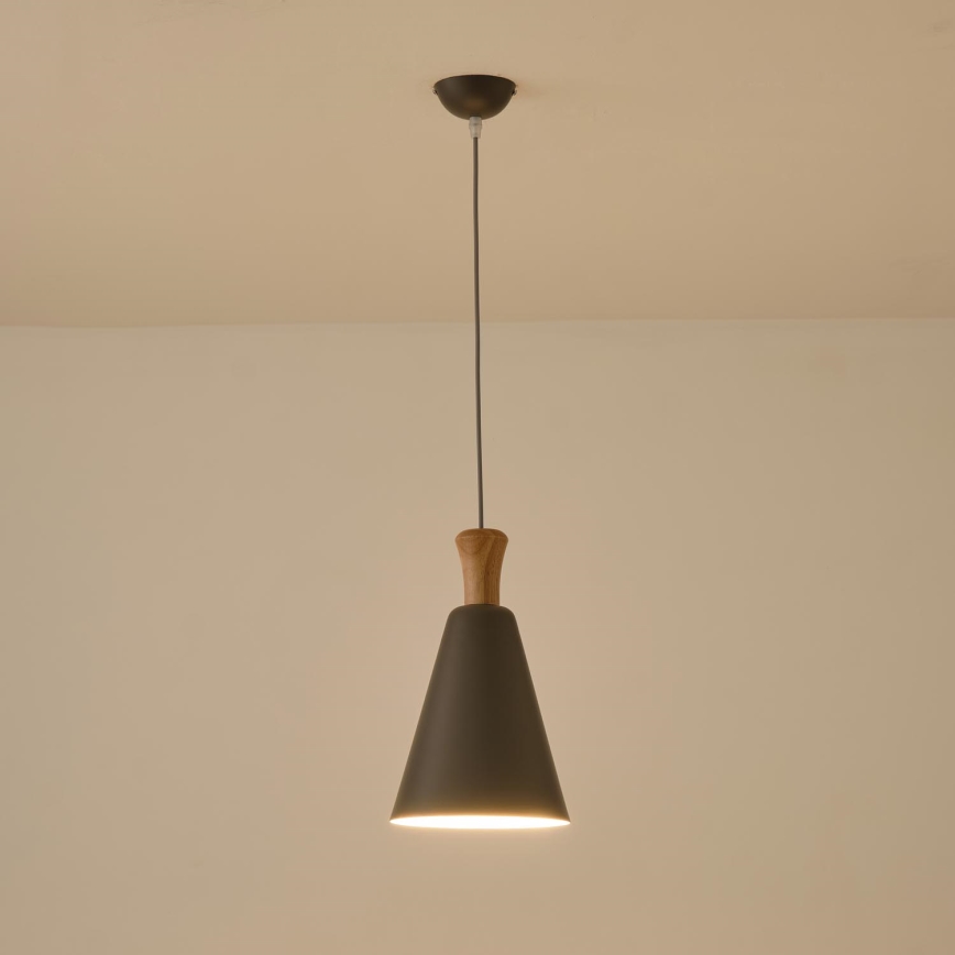 Candeeiro suspenso 1xE27/15W/230V cinzento diâmetro 20 cm