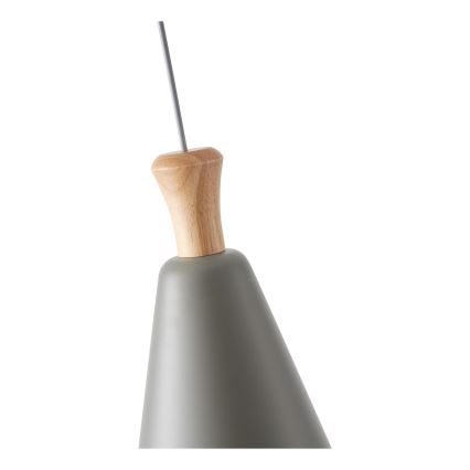 Candeeiro suspenso 1xE27/15W/230V cinzento diâmetro 20 cm