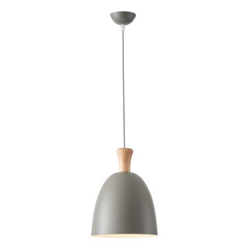 Candeeiro suspenso 1xE27/15W/230V cinzento diâmetro 23 cm