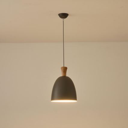 Candeeiro suspenso 1xE27/15W/230V cinzento diâmetro 23 cm
