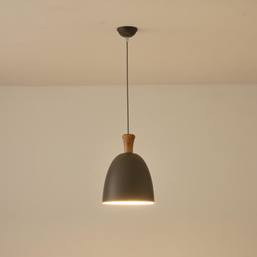 Candeeiro suspenso 1xE27/15W/230V cinzento diâmetro 23 cm