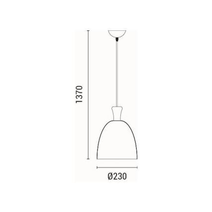 Candeeiro suspenso 1xE27/15W/230V cinzento diâmetro 23 cm