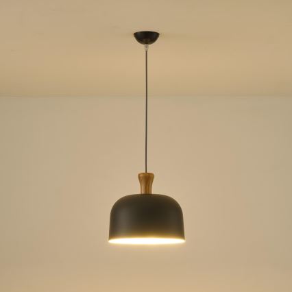 Candeeiro suspenso 1xE27/15W/230V cinzento diâmetro 27 cm