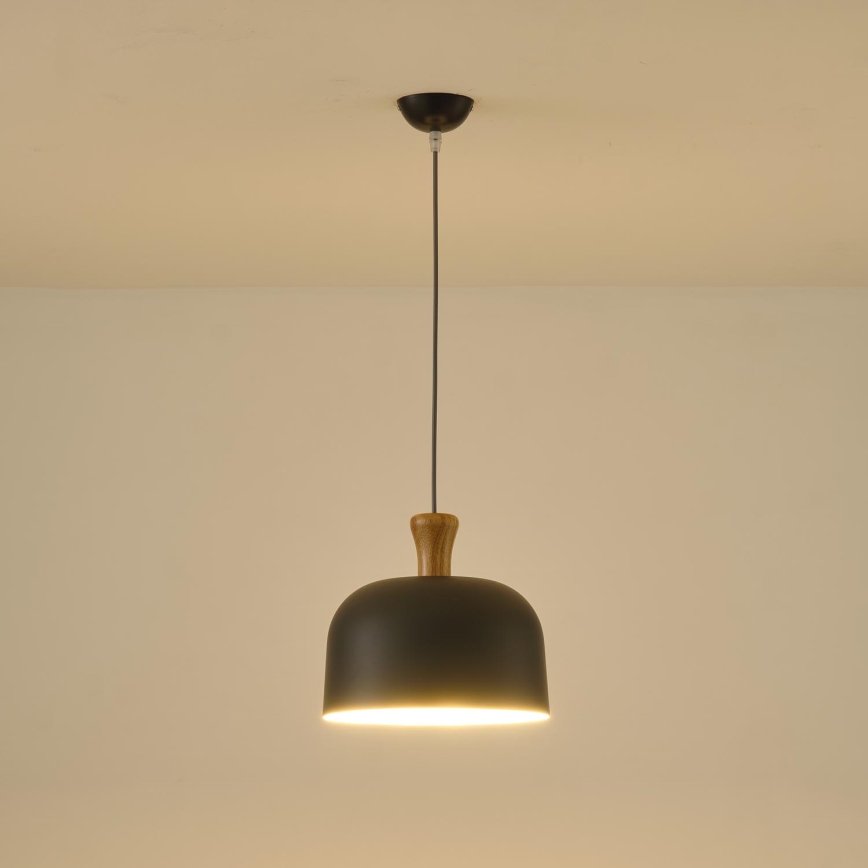 Candeeiro suspenso 1xE27/15W/230V cinzento diâmetro 27 cm