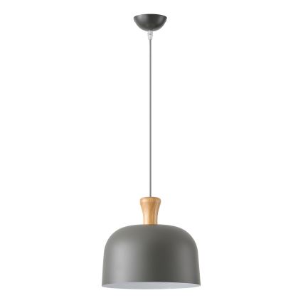 Candeeiro suspenso 1xE27/15W/230V cinzento diâmetro 27 cm