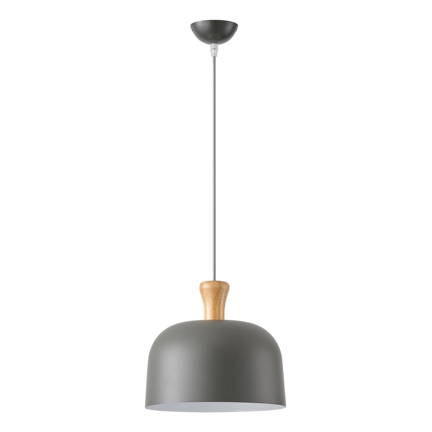 Candeeiro suspenso 1xE27/15W/230V cinzento diâmetro 27 cm