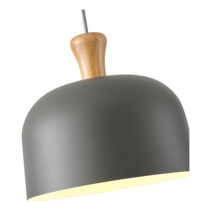 Candeeiro suspenso 1xE27/15W/230V cinzento diâmetro 27 cm