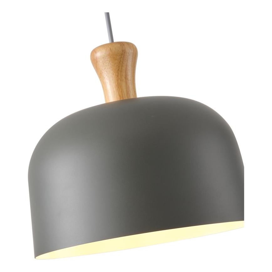 Candeeiro suspenso 1xE27/15W/230V cinzento diâmetro 27 cm