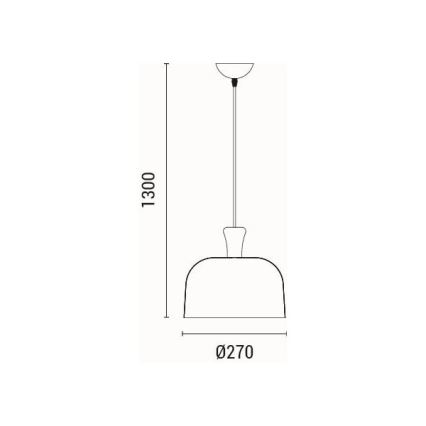 Candeeiro suspenso 1xE27/15W/230V cinzento diâmetro 27 cm