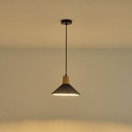 Candeeiro suspenso 1xE27/15W/230V cinzento