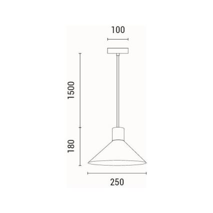 Candeeiro suspenso 1xE27/15W/230V cinzento