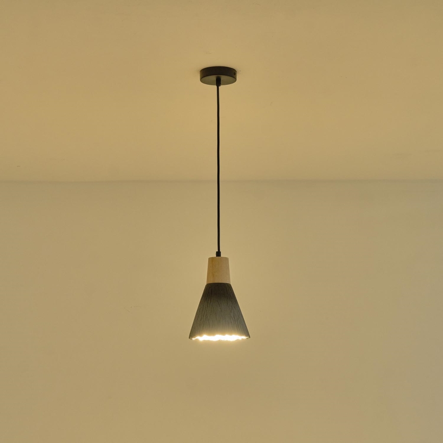Candeeiro suspenso 1xE27/15W/230V cinzento
