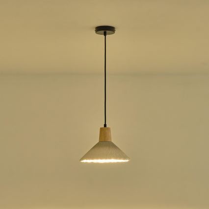 Candeeiro suspenso 1xE27/15W/230V creme