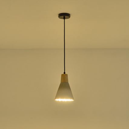 Candeeiro suspenso 1xE27/15W/230V creme