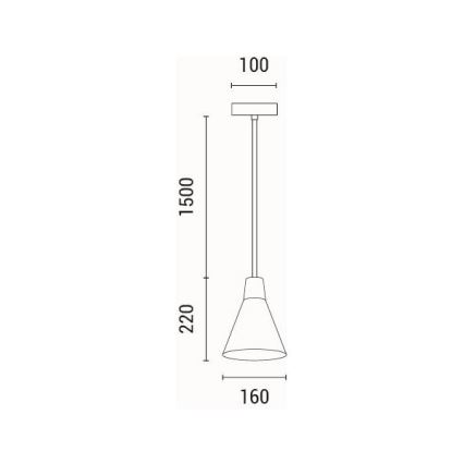Candeeiro suspenso 1xE27/15W/230V creme