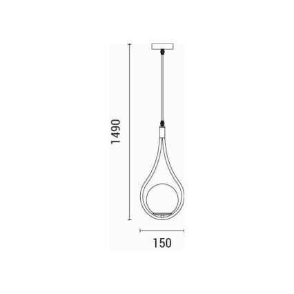 Candeeiro suspenso 1xE27/15W/230V latão