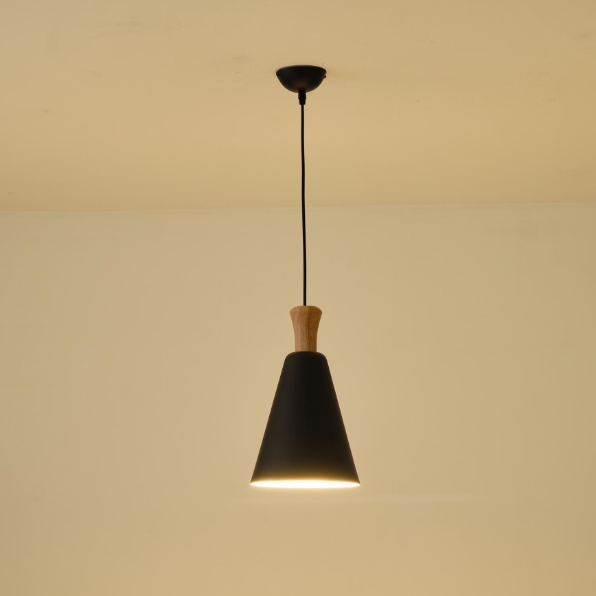 Candeeiro suspenso 1xE27/15W/230V preto diâmetro 20 cm