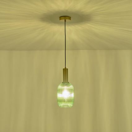 Candeeiro suspenso 1xE27/15W/230V verde 13 cm