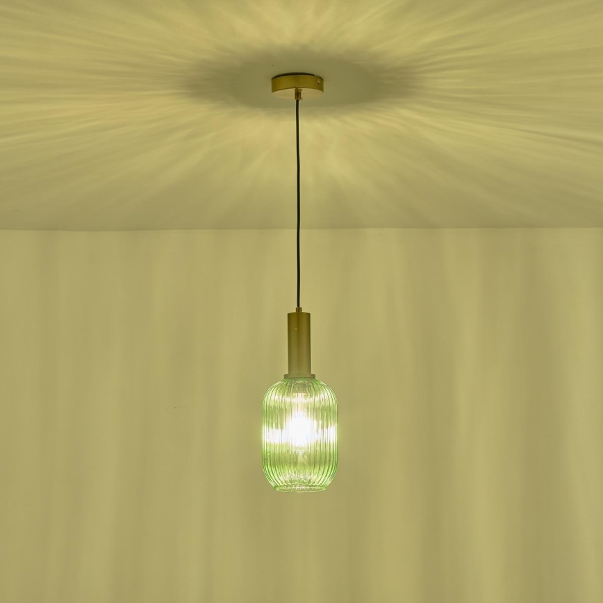 Candeeiro suspenso 1xE27/15W/230V verde 13 cm