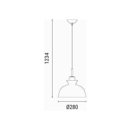 Candeeiro suspenso 1xE27/15W/230V verde diâmetro 28 cm
